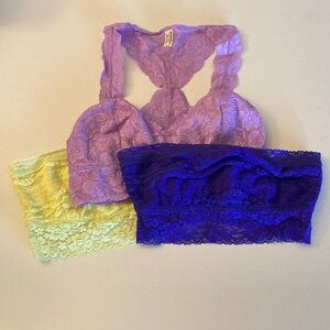 FREE PEOPLE 3 Pc Lace Bralette Bundle